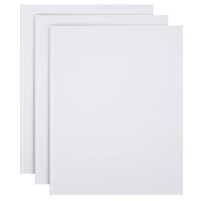 Paper Junkie Blank Books for Kids to Write Stories - 8.5 x 11 In, White Hardcover, Pack of 3 - Unlined Journal & Scrapbook with 36 Pages Acid-Free Paper for Drawing & Doodling - Image 1